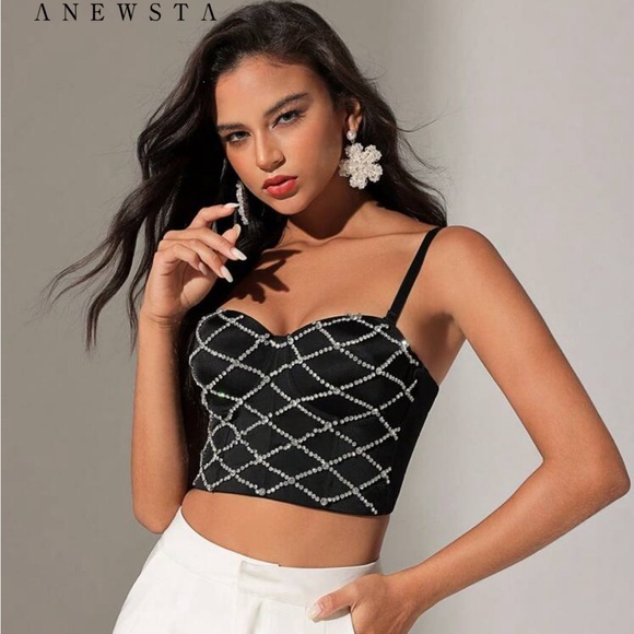SHEIN Diamond Corset Top - Picture 1 of 4